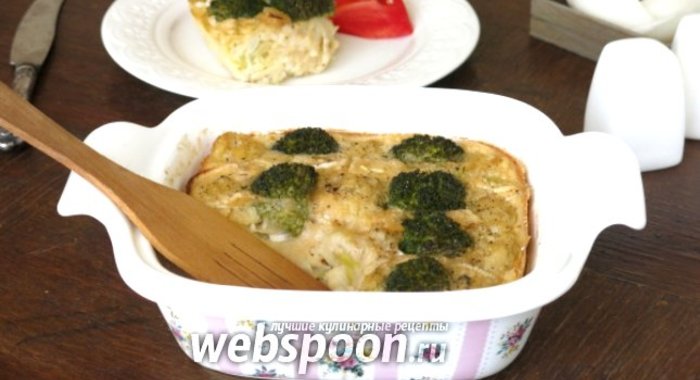 Овощная шарлотка с рыбой