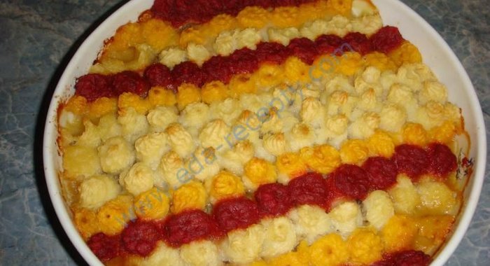 Картофельная запеканка с курицей и грибами