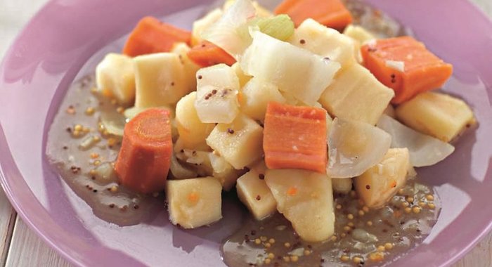 Овощи в медово-горчичном соусе