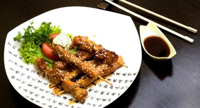 Шашлыки из морского ангела в кунжуте