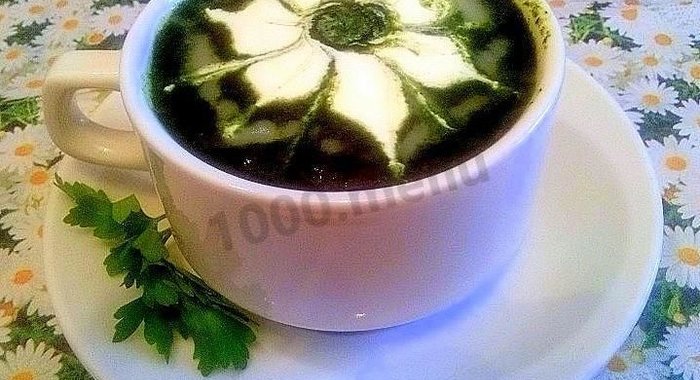 Суп пюре из шпината замороженного со сливками