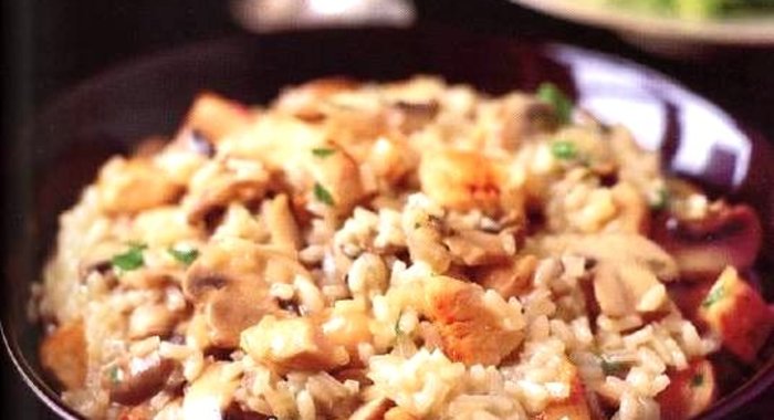 Ризотто с курицей и грибами