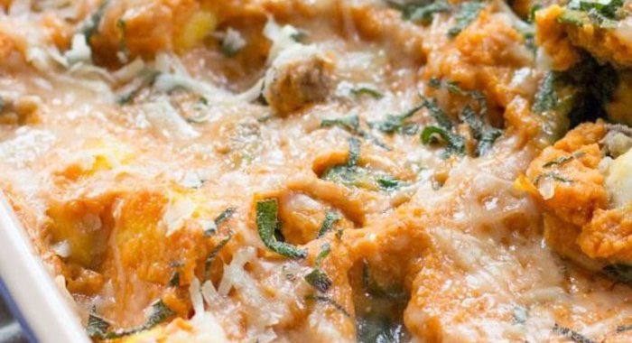 Мясная запеканка с тыквой