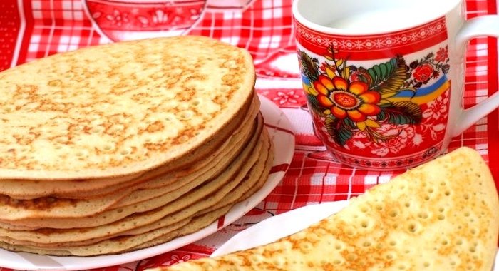 Блины на кефире дрожжевые