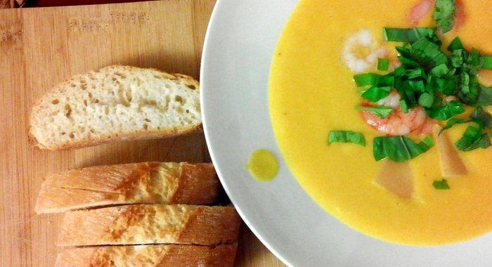 Сливочный суп-пюре из тыквы с имбирем
