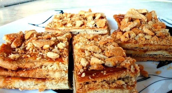 Пирожное с варёной сгущёнкой