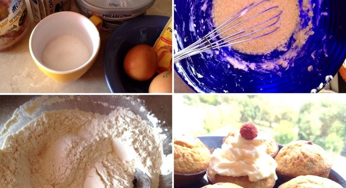 Земляничные капкейки с кремом из филадельфии