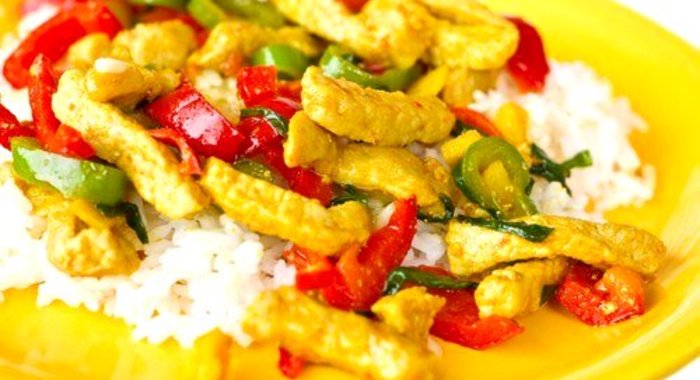 Куриное рагу с грибами и перцами