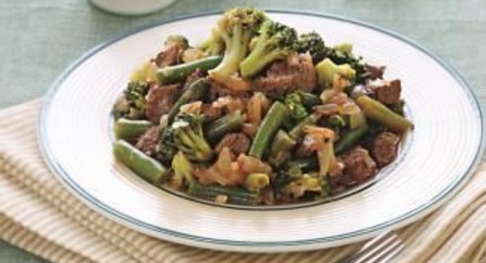 Быстрое рагу с зелеными овощами