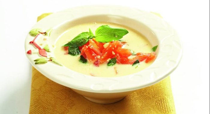 Сырный суп с помидорами