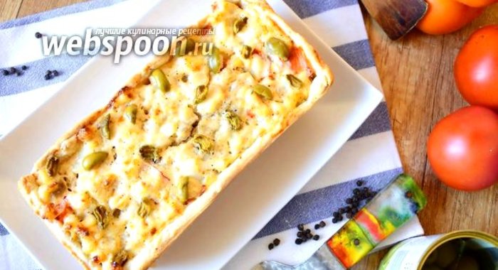 Слоёный пирог с тилапией и кальмаром