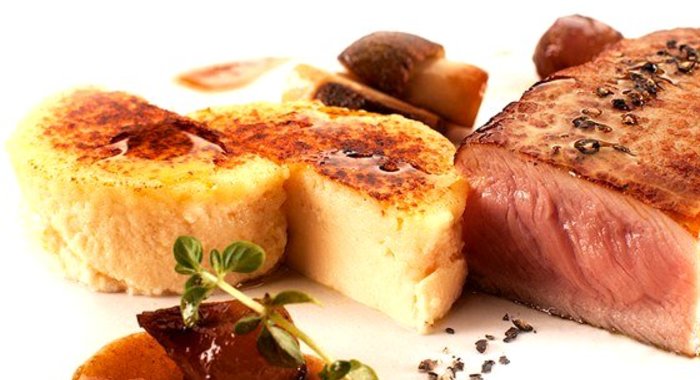 Телятина с крем-брюле из сыра