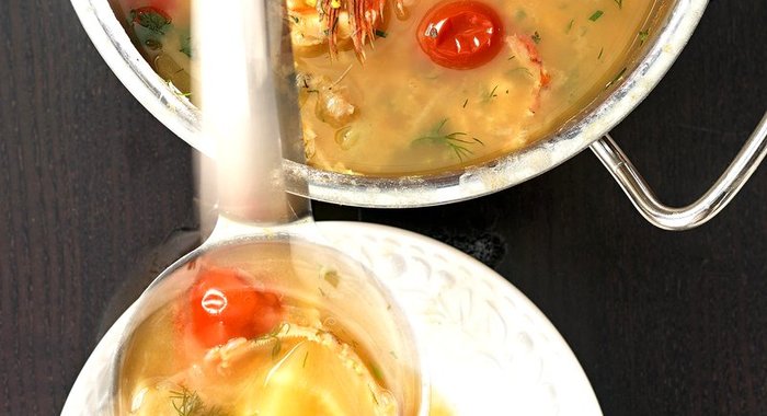 Уха с пшенной кашей