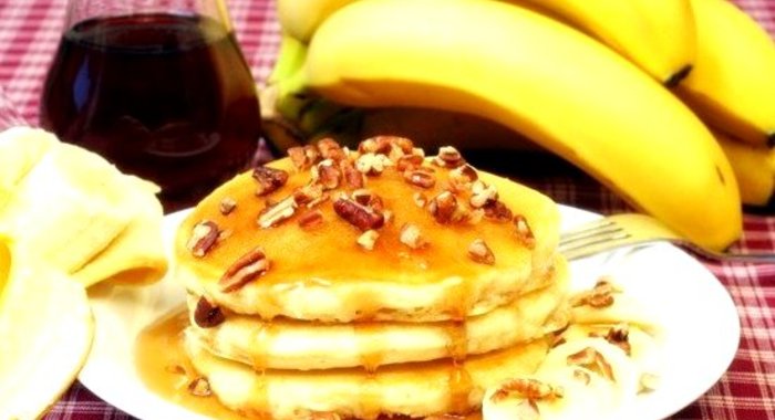Банановые оладьи на кефире