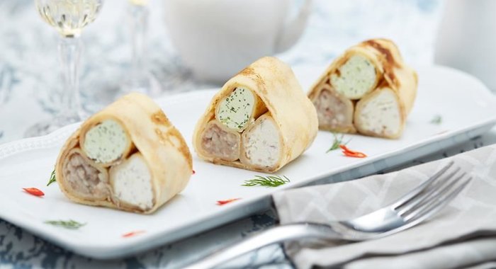 Многослойные блинные трубочки