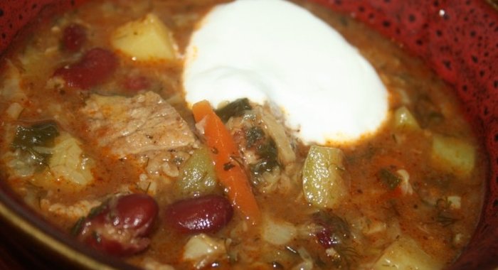 Рагу с говядиной, овощами и фасолью (очень похожее на чанахи) в мультиварке