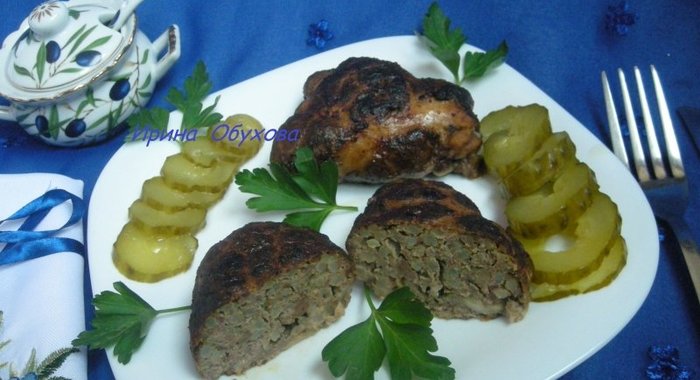 Печеночные котлетки в свиной сетке