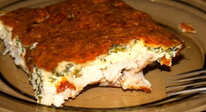 Куриная грудка в омлете