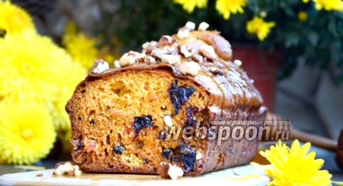 Тыквенный кекс с сухофруктами и орехами