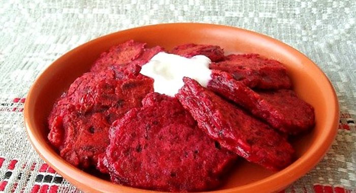 Оладьи свекольные