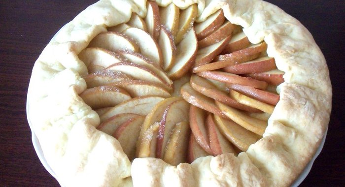 Творожная галета с яблоками