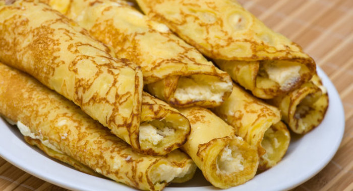 Блинчики с творожно-лимонной начинкой