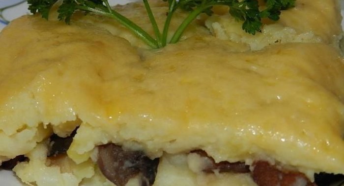 Картофельная запеканка с шампиньонами