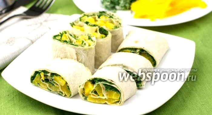 Рулет из лаваша с перцем