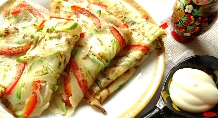 Блины с кабачками и болгарским перцем
