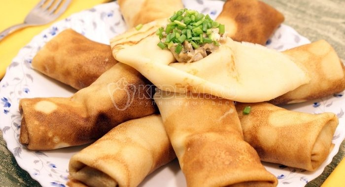 Блины с грибами