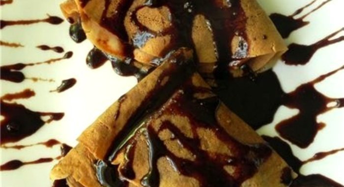 Блины с бананом и шоколадом