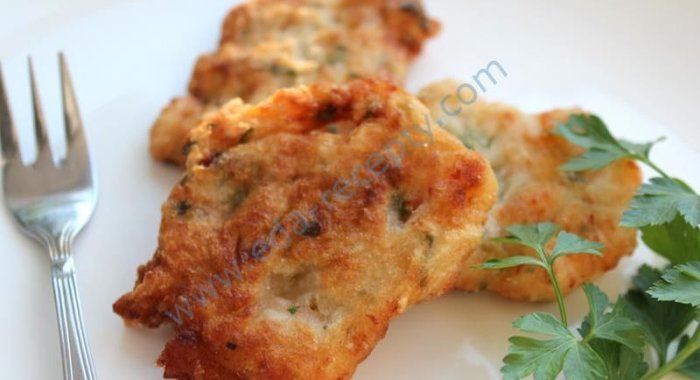 Хрустящие оладьи с креветками