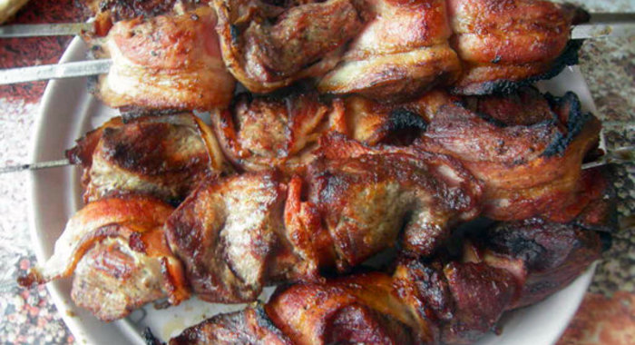 Шашлык в беконе