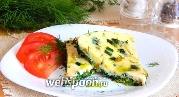 Зелёный омлет с крапивой