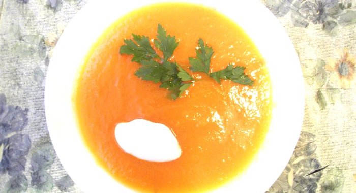 Тыквенный суп-пюре с чесноком