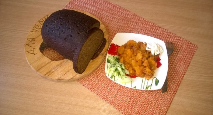 Тыква, жаренная с луком