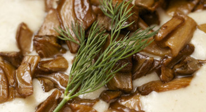 Суп-пюре из перловки с грибами