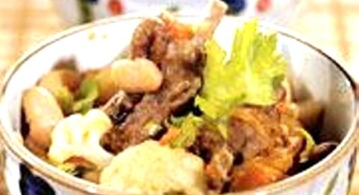 Рагу из бараньих ребрышек с овощами