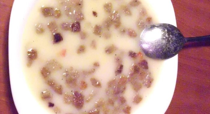 Белый суп-пюре по-баварски