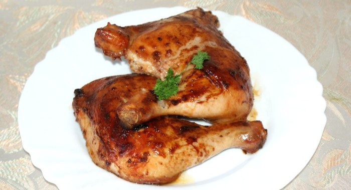 Куриные окорочка в маринаде из соевого соуса и горчицы