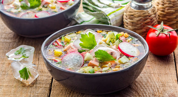 Домашняя окрошка на квасе