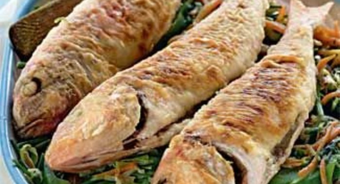 Султанка с укропным рагу