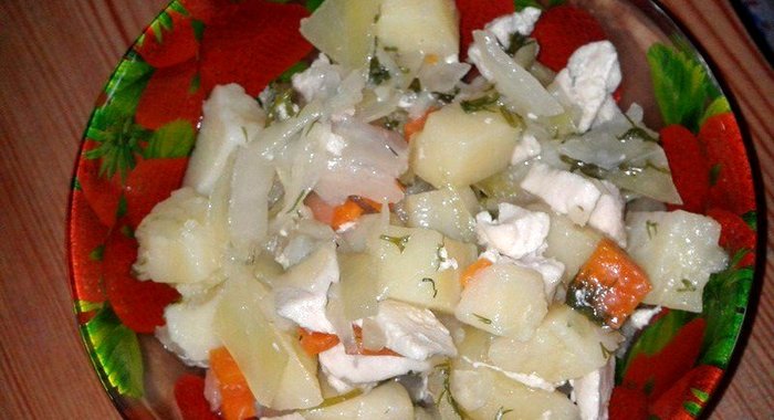 Овощное рагу с грудинкой для детей