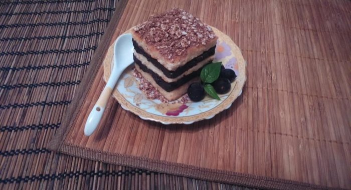 Пирожное Полосатая зебра с яблочно-имбирным джемом