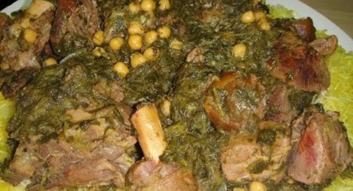 Рагу со шпинатом и горохом