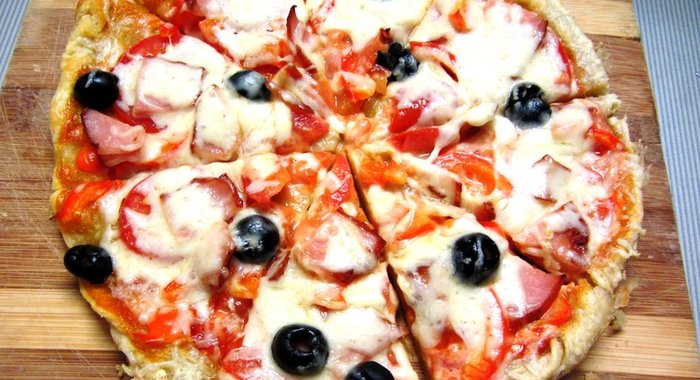 Пицца с копченым окороком