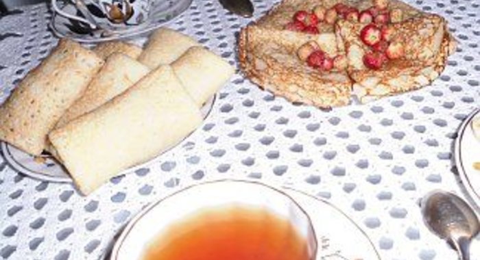 Блинчики с земляникой