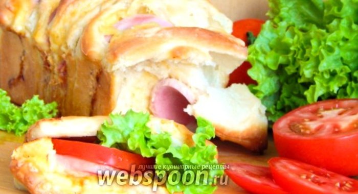 Холостяцкий хлеб-бутерброд с колбасой и сыром