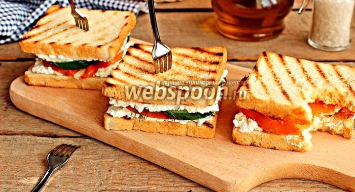 Горячие бутерброды с творогом