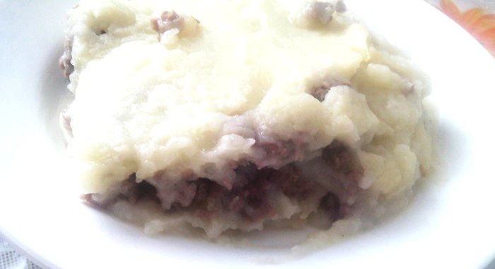 Запеканка картофельная с куриным и говяжьим фаршем